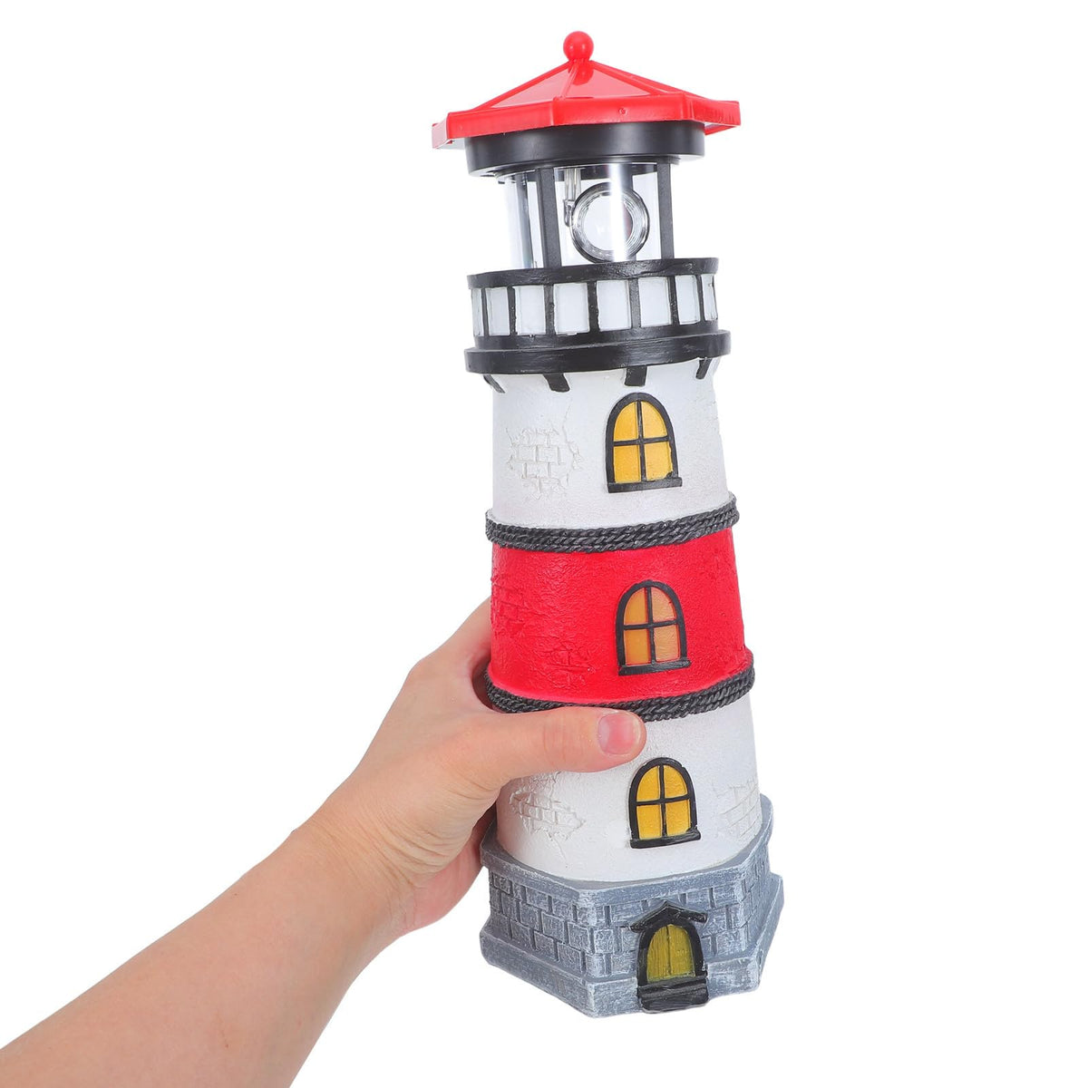 Solar Powered Waterproof LED Lighthouse Garden Statue X349