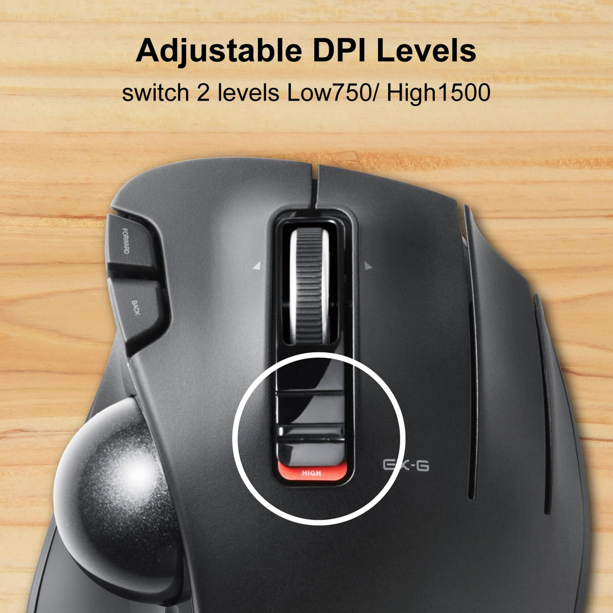 2.4GHz USB Wireless Ergonomic Trackball Mouse O97159
