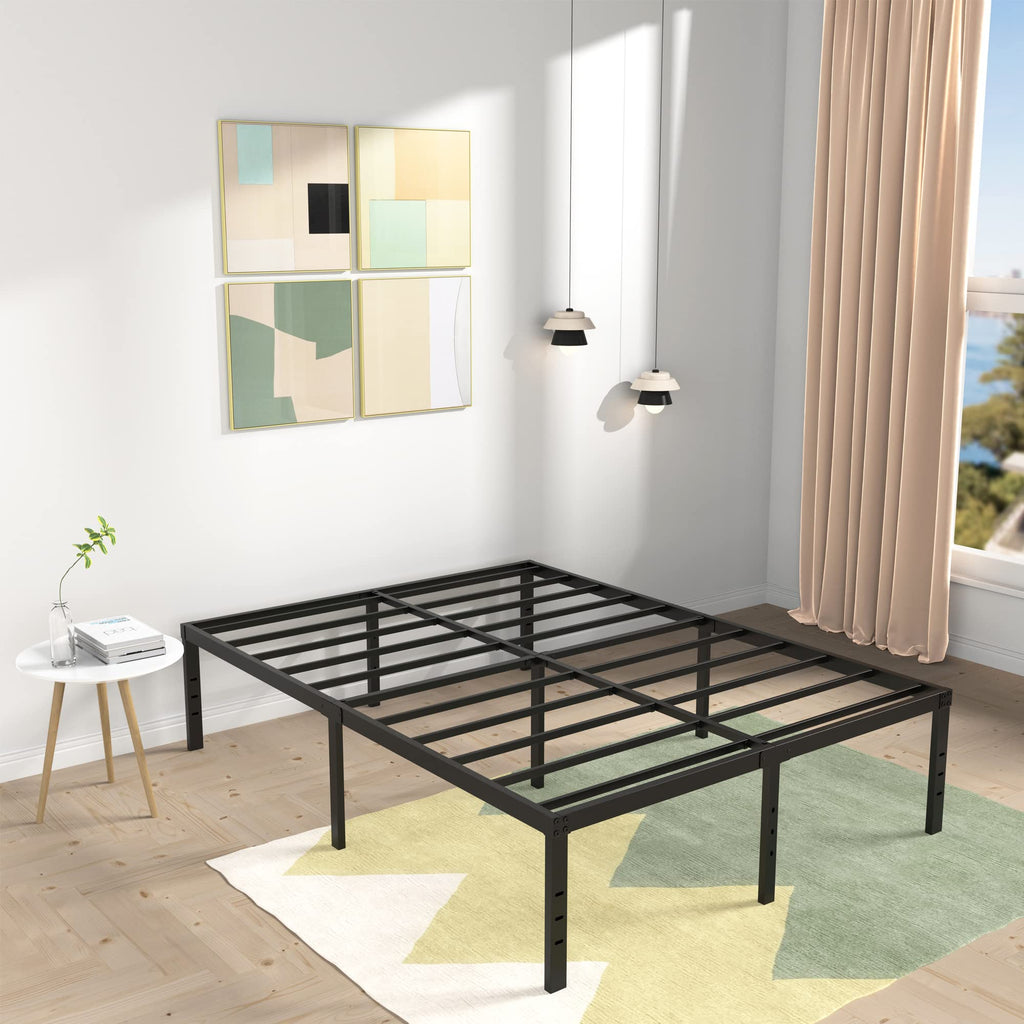 18 Inch High Queen Size Bed Frame with Storage O746