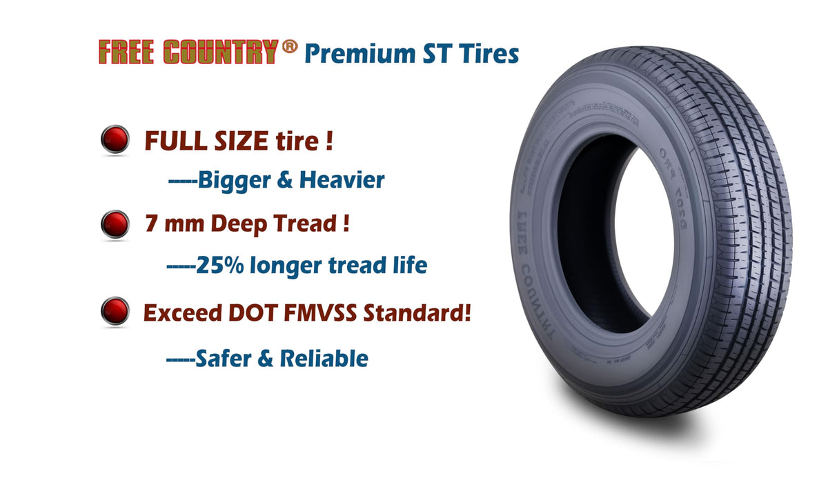 Trailer Tire Wheel ST205/75R15 8-Ply 5X4.5 White Spoke S58549