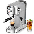 20 Bar Compact Stainless Steel Espresso Machine with Milk Frother D722