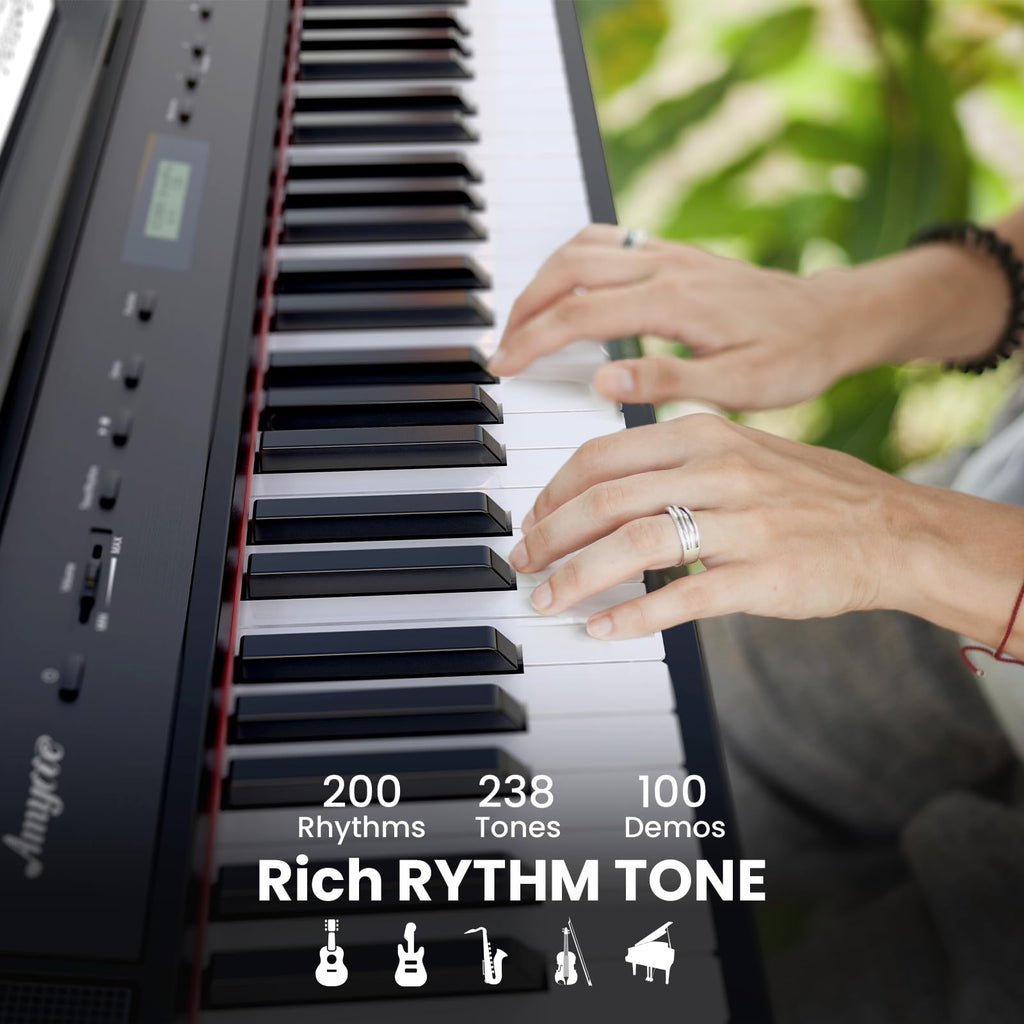 88 Keys Weighted Hammer Portable Electric Keyboard Piano with Stand E65712