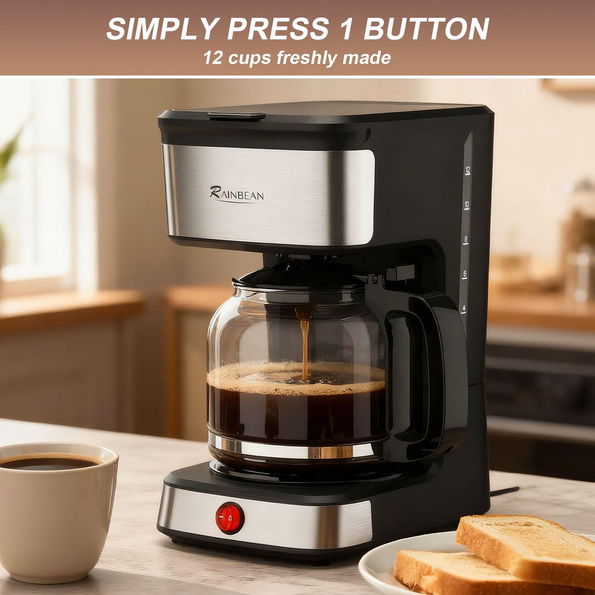 12-Cup Drip Coffee Maker with Glass Carafe Z754