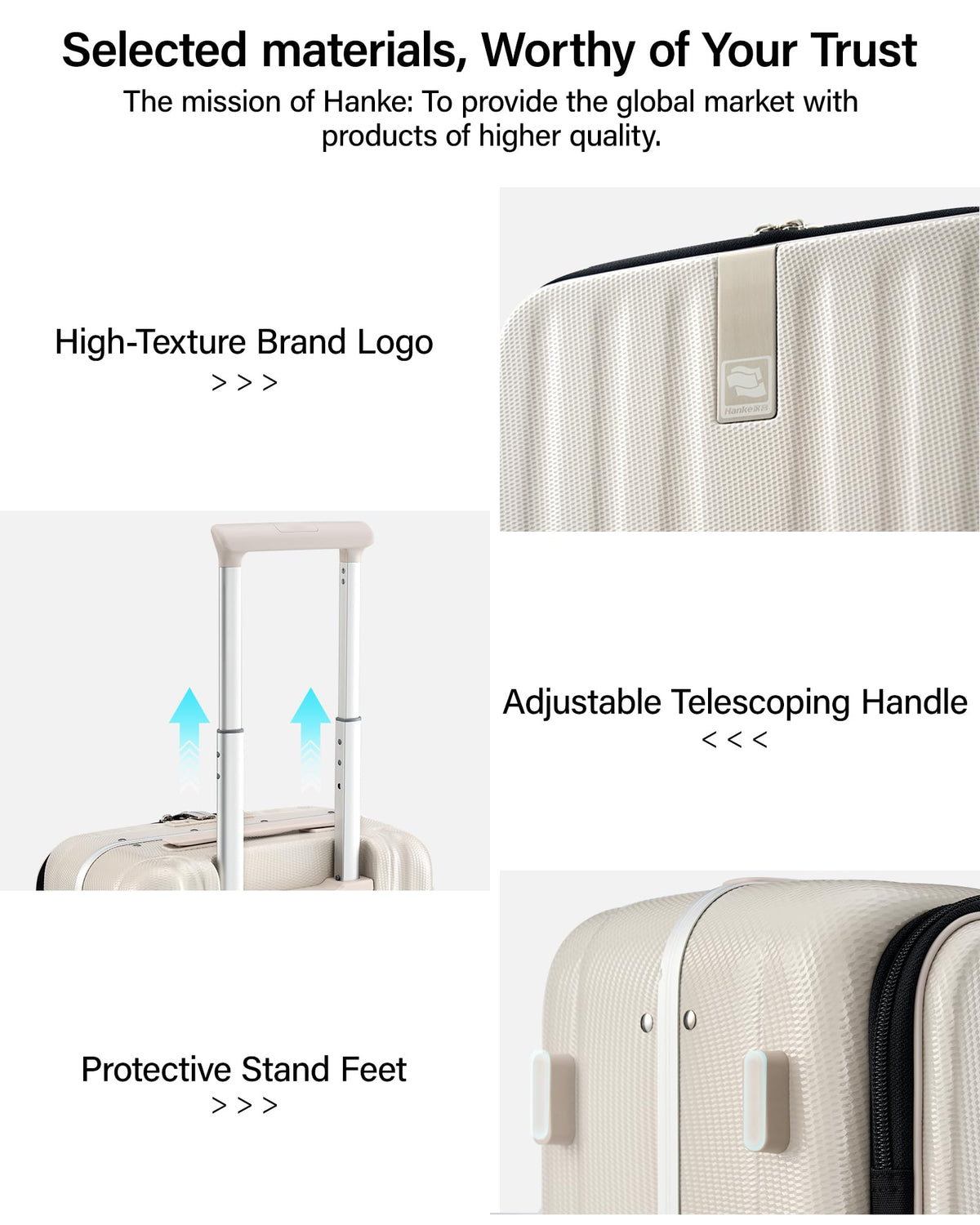20 Inch Carry On Luggage with Wheels PC Hard Shell Suitcase E55684