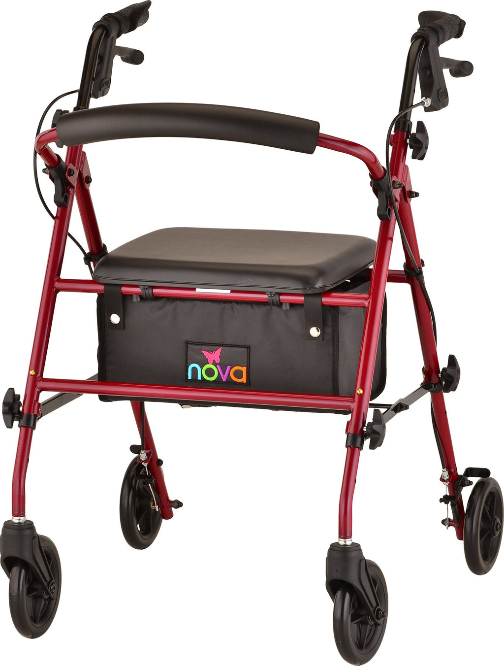 Red Steel Rollator Walker F714