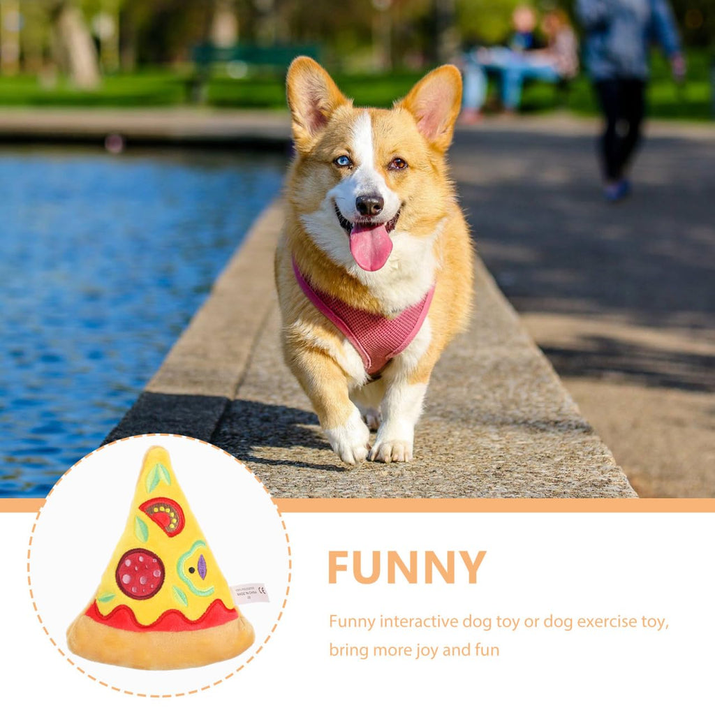 Squeaky Pizza Plush Dog Chew Toy 1 Pack I572599