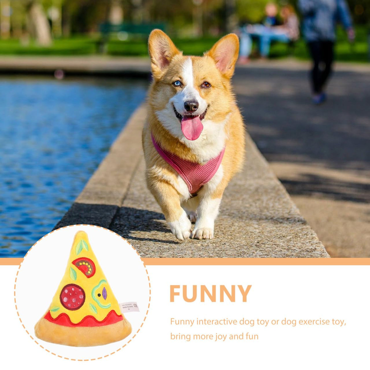 Squeaky Pizza Plush Dog Chew Toy 1 Pack I572599