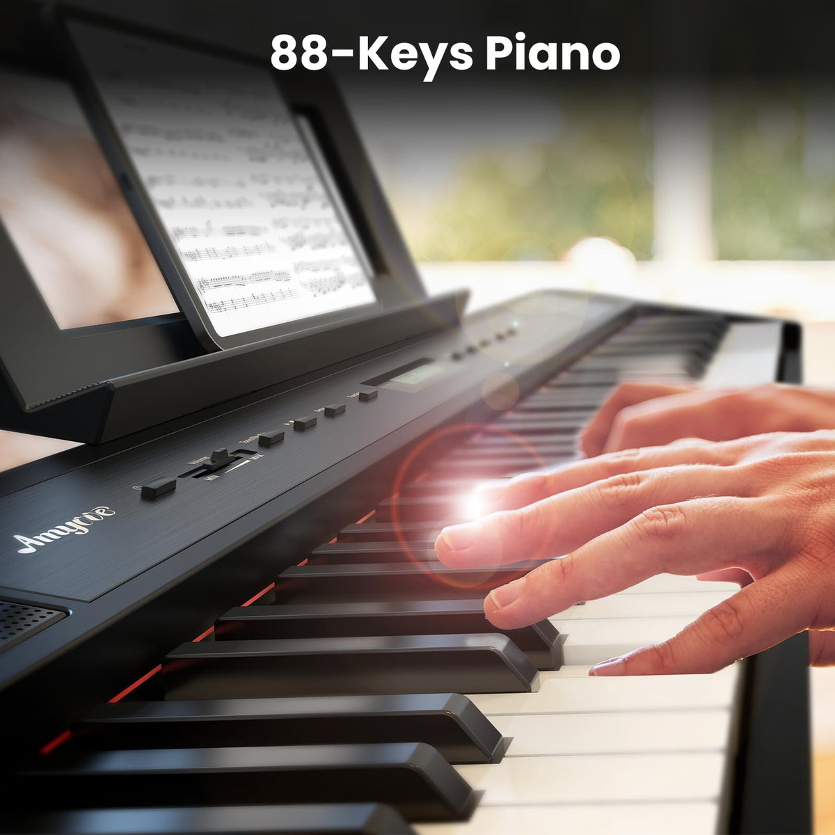 88 Keys Weighted Hammer Portable Electric Keyboard Piano with Stand E65712