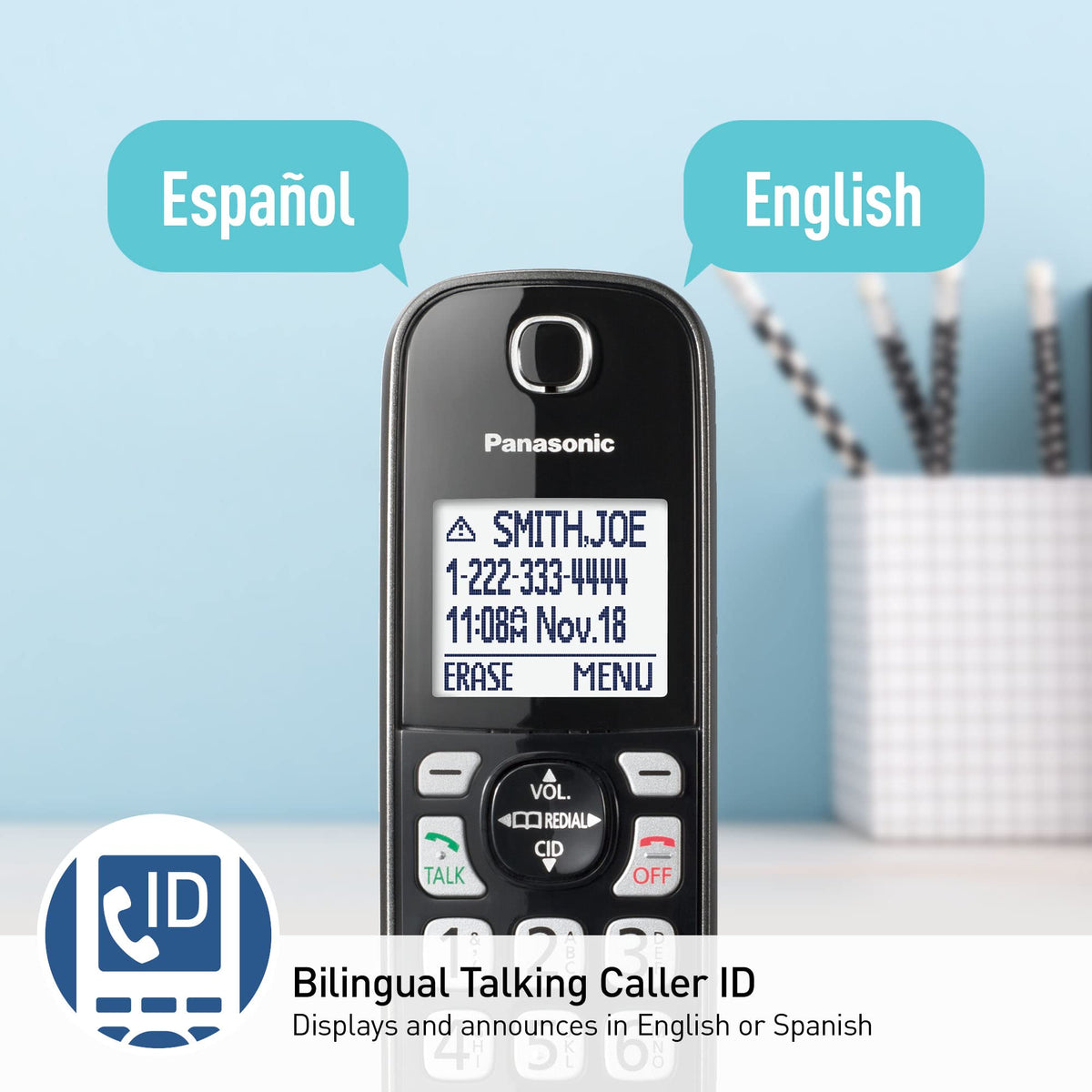 Cordless Phone with Answering Machine, 3 Handset M616880
