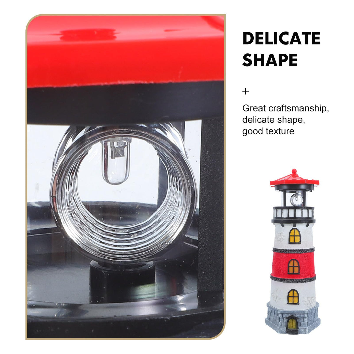 Solar Powered Waterproof LED Lighthouse Garden Statue X349