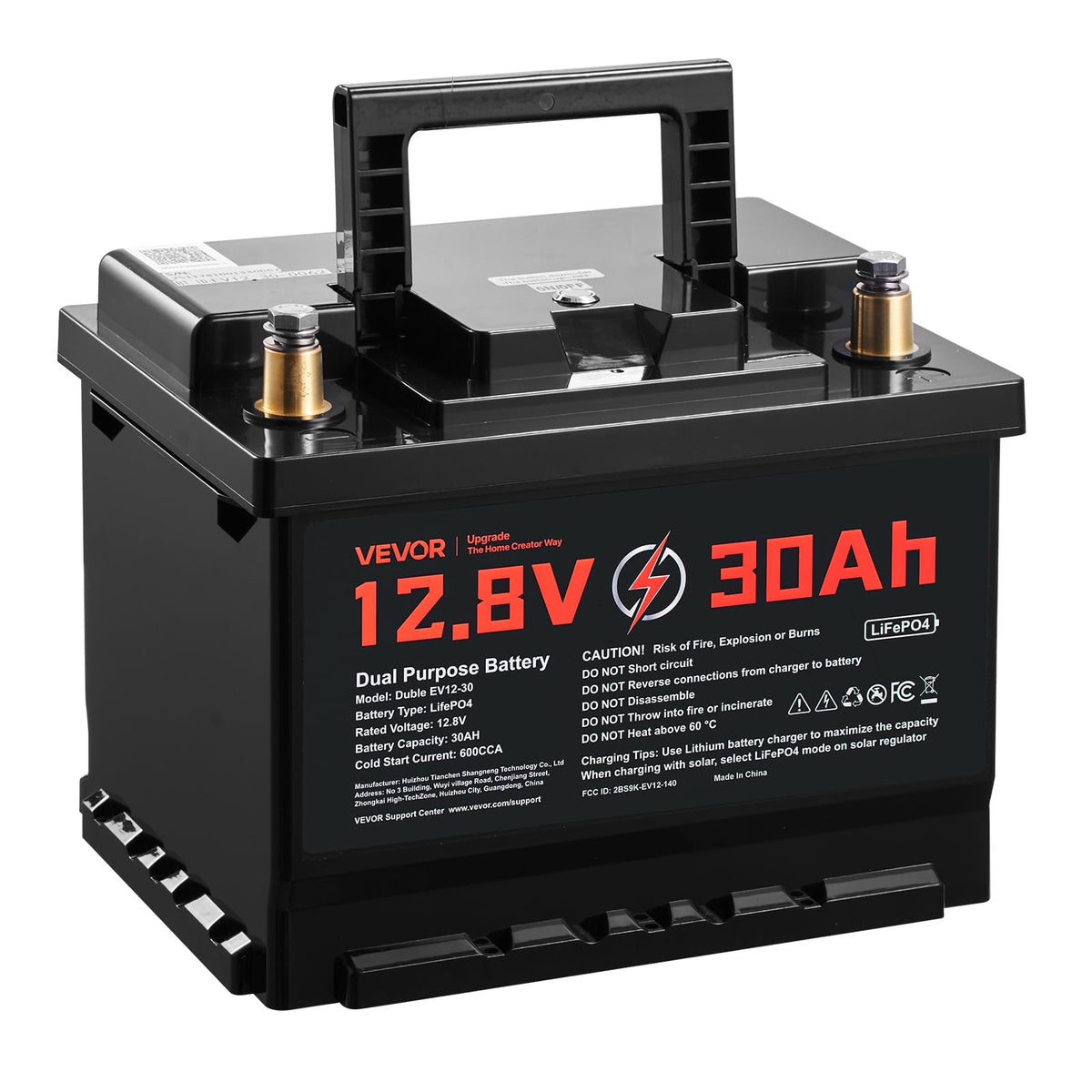 12V 30Ah LiFePO4 Dual Purpose Battery L69564