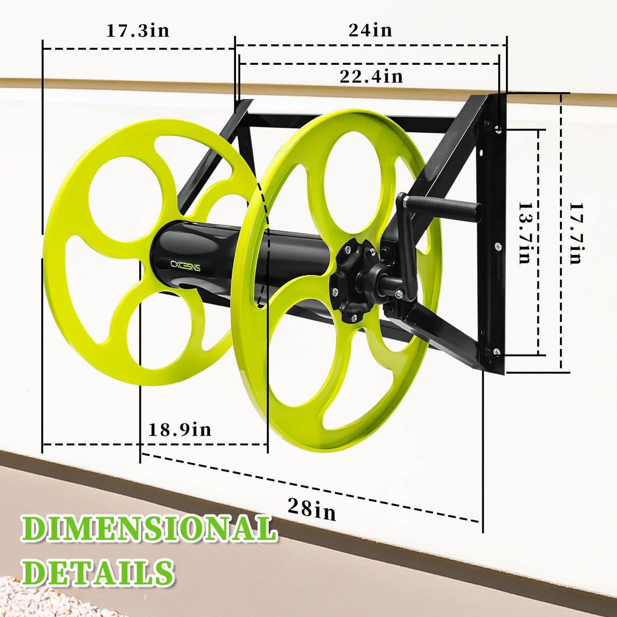 Wall Mount Garden Hose Reel 400FT Q300022