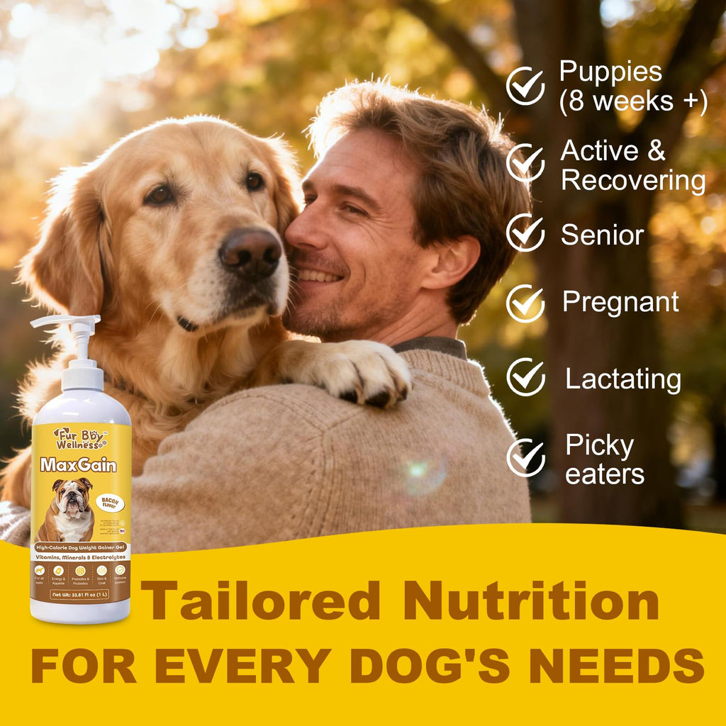High-Calorie Dog Weight Gainer Gel with Salmon Oil, Probiotics, Vitamins & Electrolytes T4905