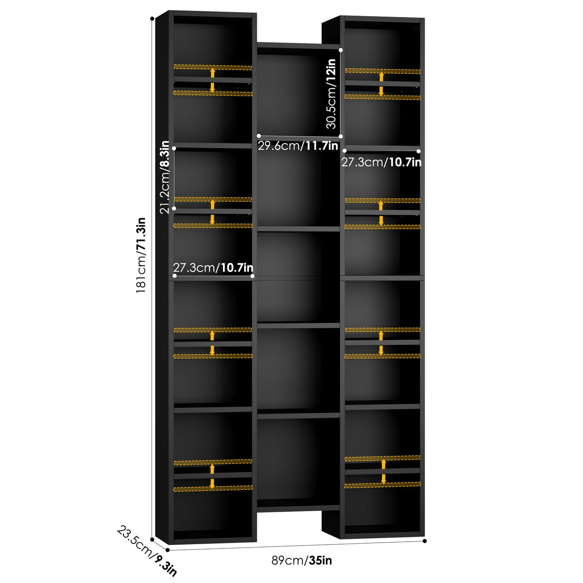 71'' H Black 21 Cube Bookshelf W787