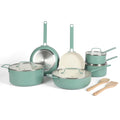 12 Piece Nonstick Ceramic Aluminum Cookware Set Teal L99268