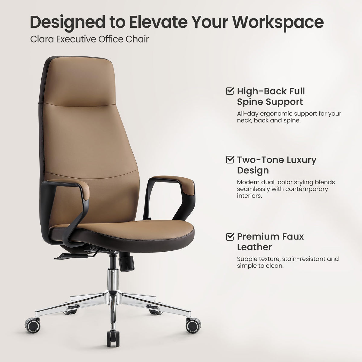 Brown Leather Executive Office Chair K2720