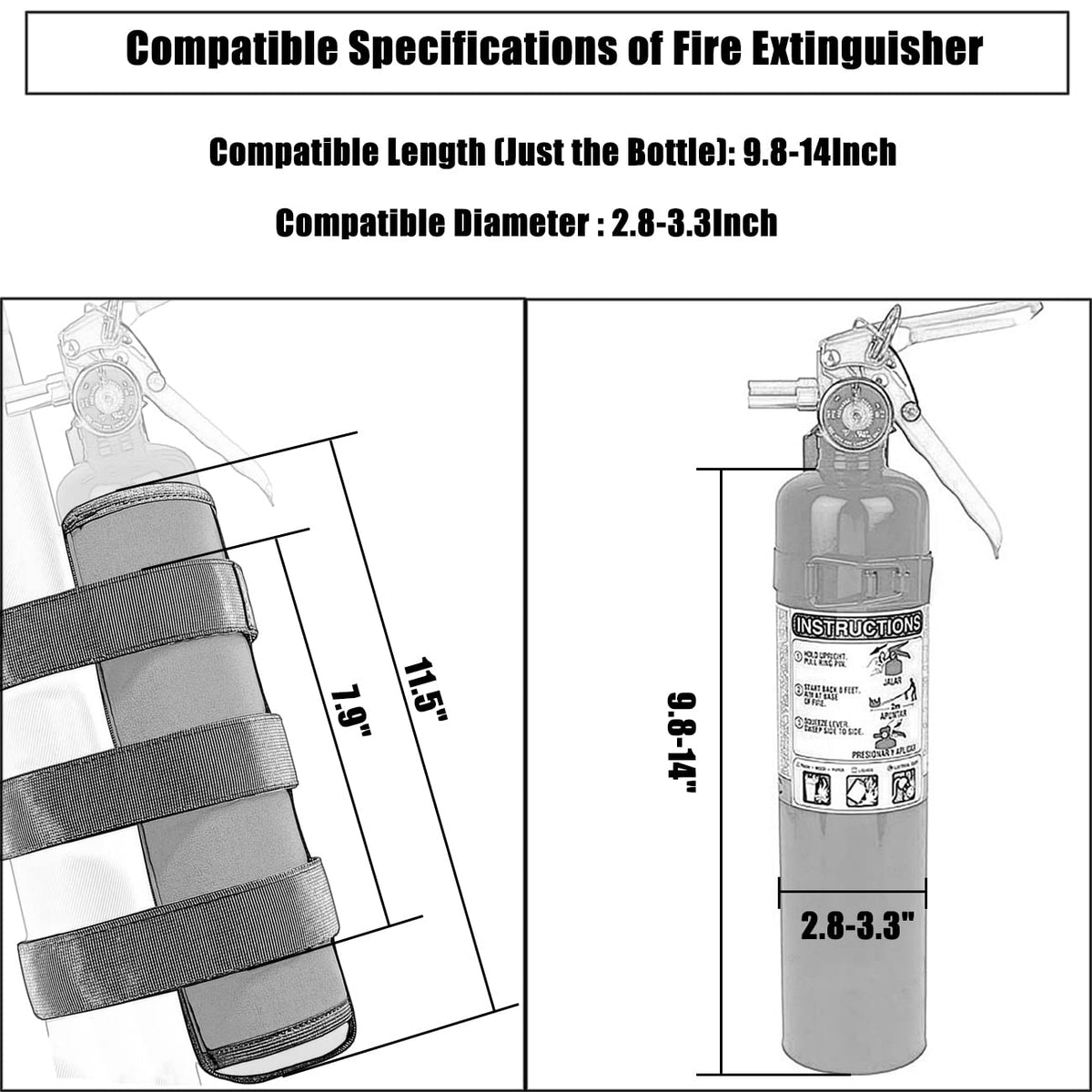Fire Extinguisher Mount for 2.5 Lb Fire Extinguisher V411