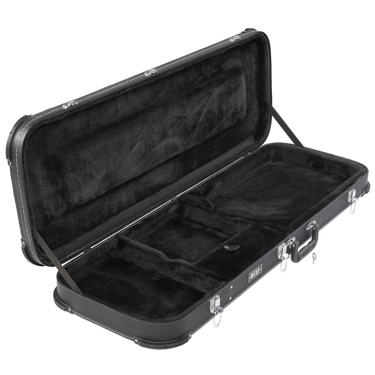 Black Electric Guitar Wood Hard Case with Handle B6016