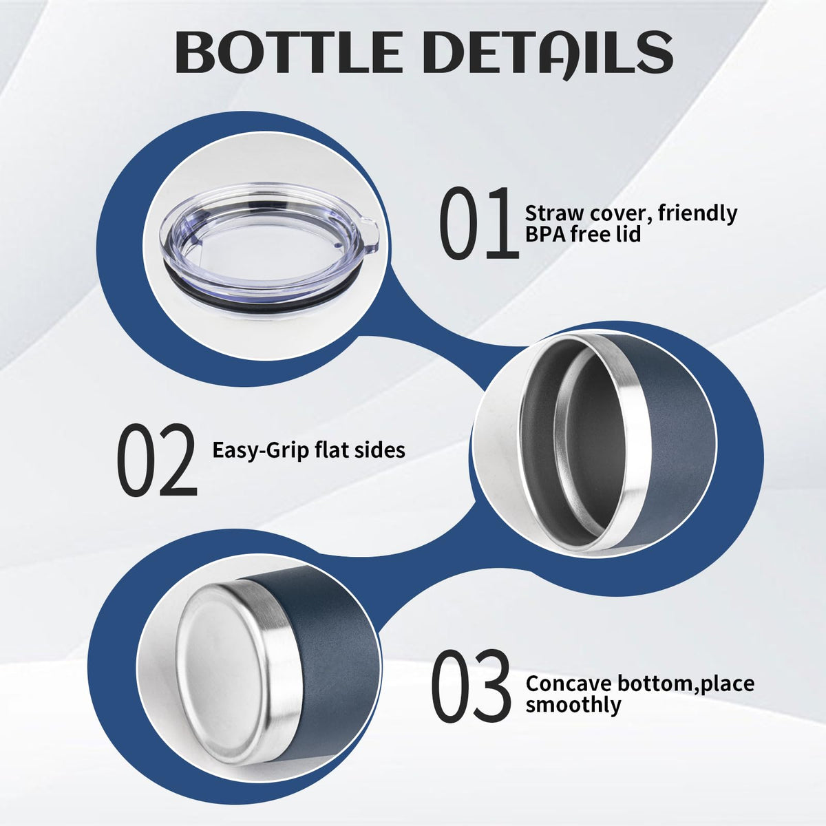 20oz Stainless Steel Travel Coffee Tumbler Navy Blue Y4571