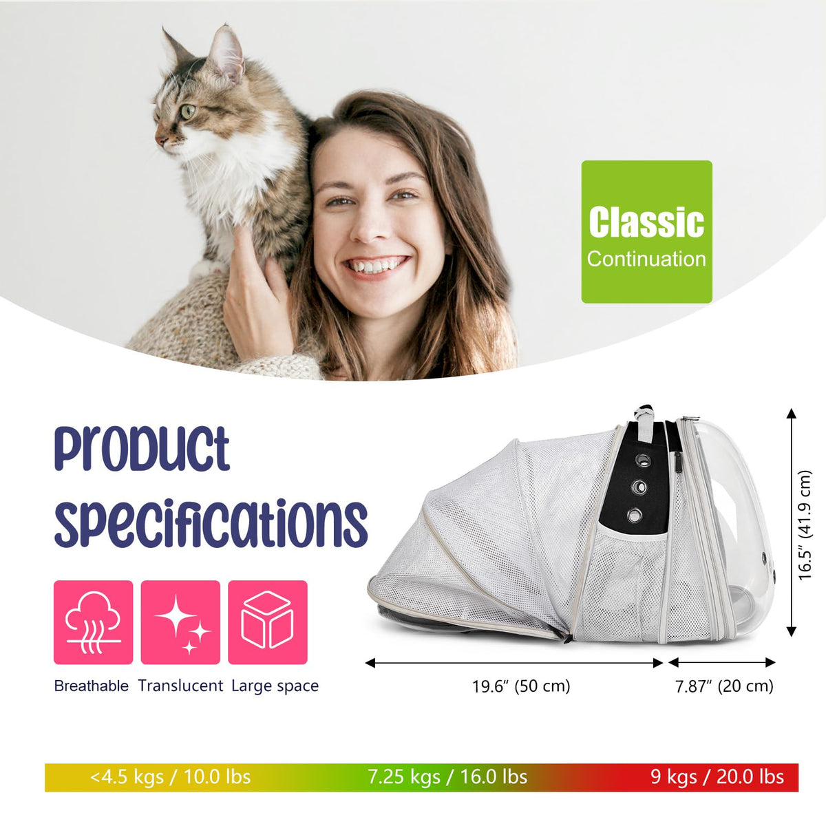 Large Cat Backpack Carrier O892581