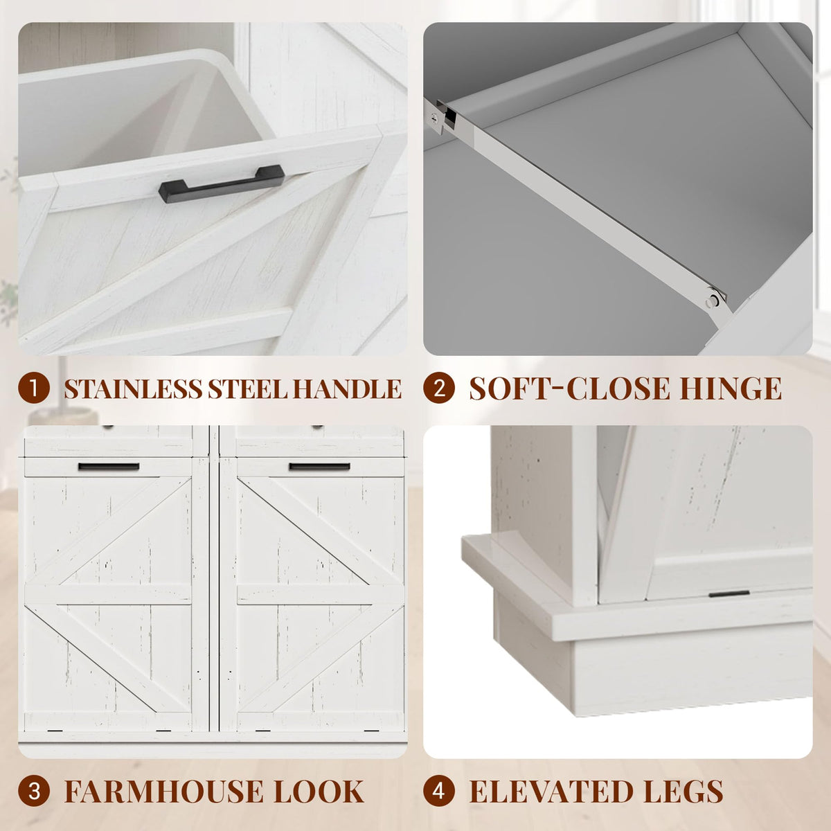 10 Gallon Double Tilt Out Trash Can Cabinet T433