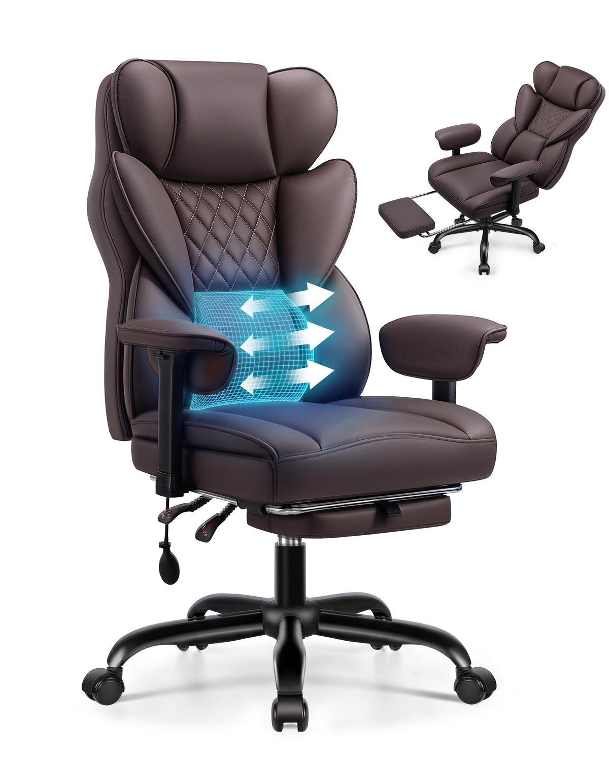 Office Chair with Adjustable Lumbar Support O7259