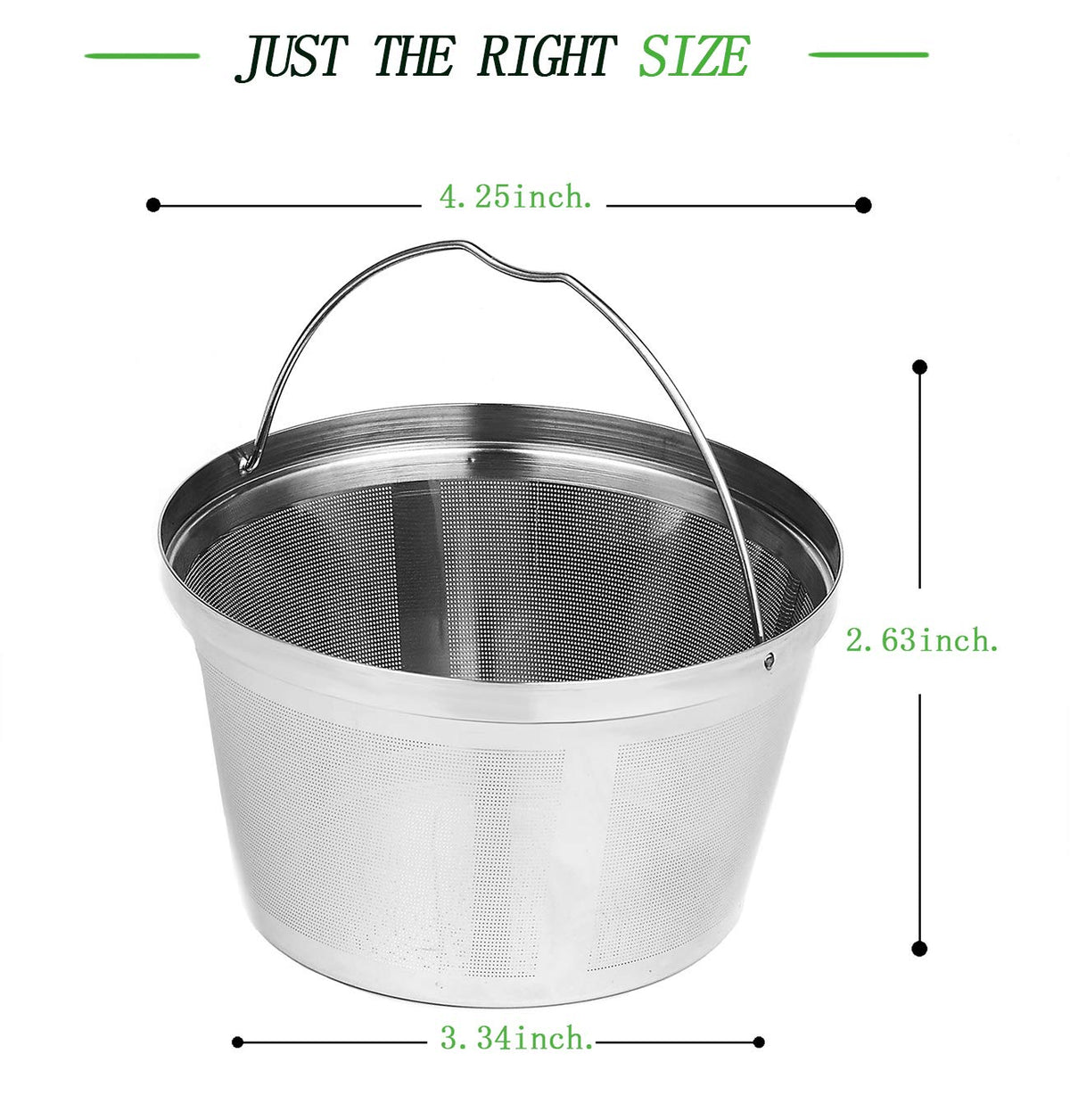 Stainless Steel Reusable Coffee Filters 8 12 Cup Pack of 2 B27985