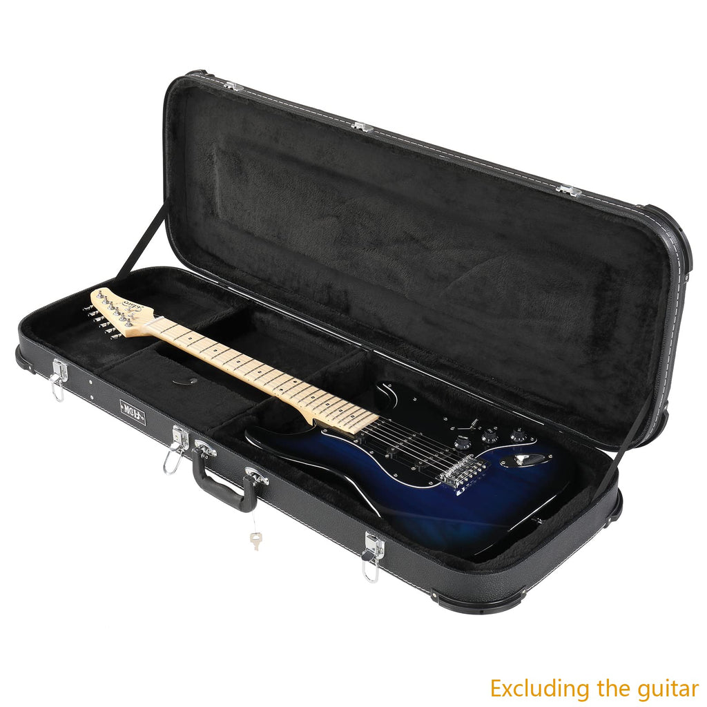 Black Electric Guitar Wood Hard Case with Handle B6016