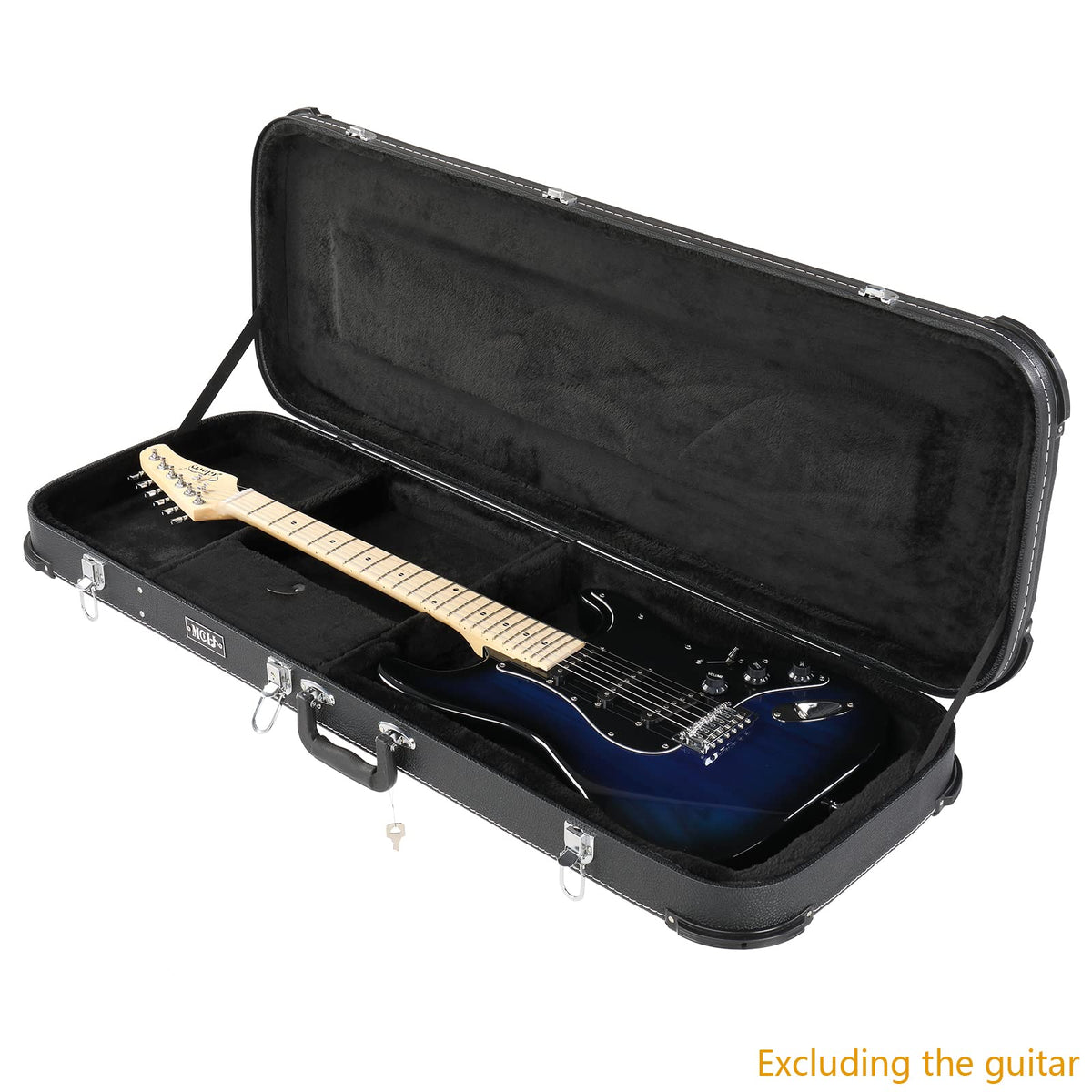 Black Electric Guitar Wood Hard Case with Handle B6016