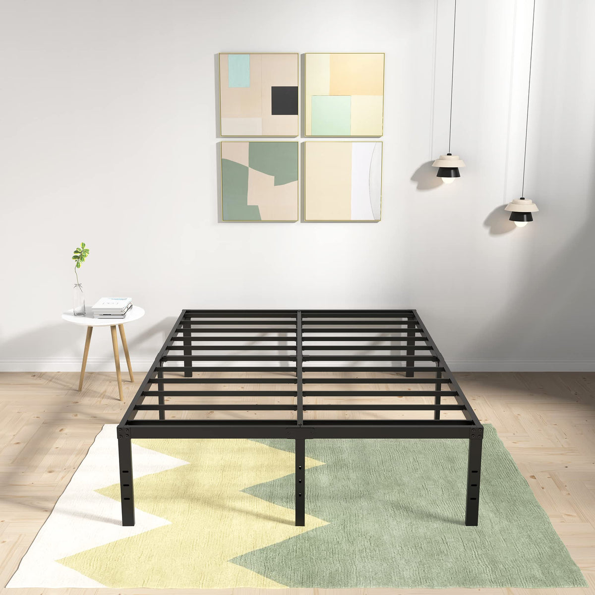 18 Inch High Queen Size Bed Frame with Storage O746