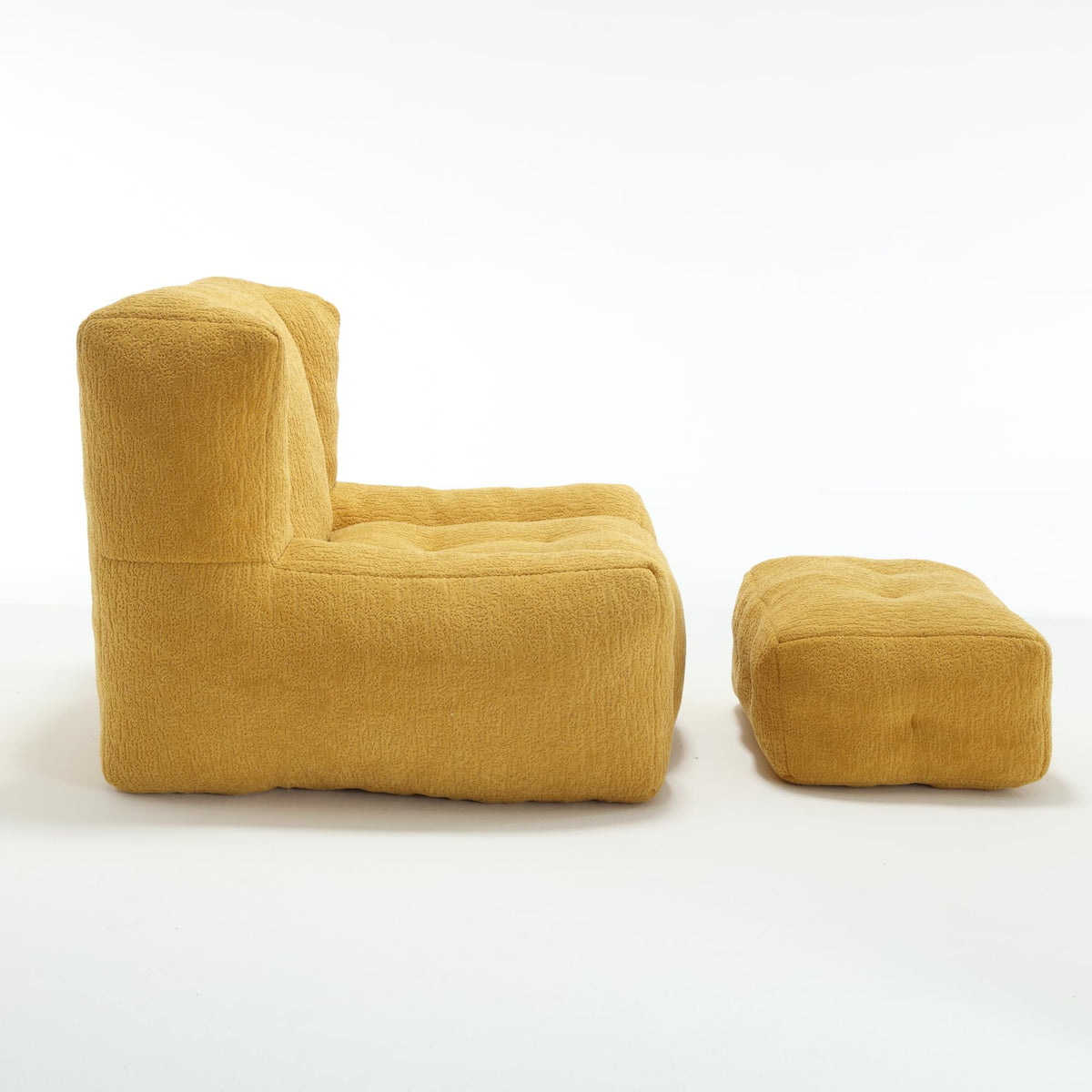 Velvet Fluffy Bean Bag Chair with Ottoman N3484