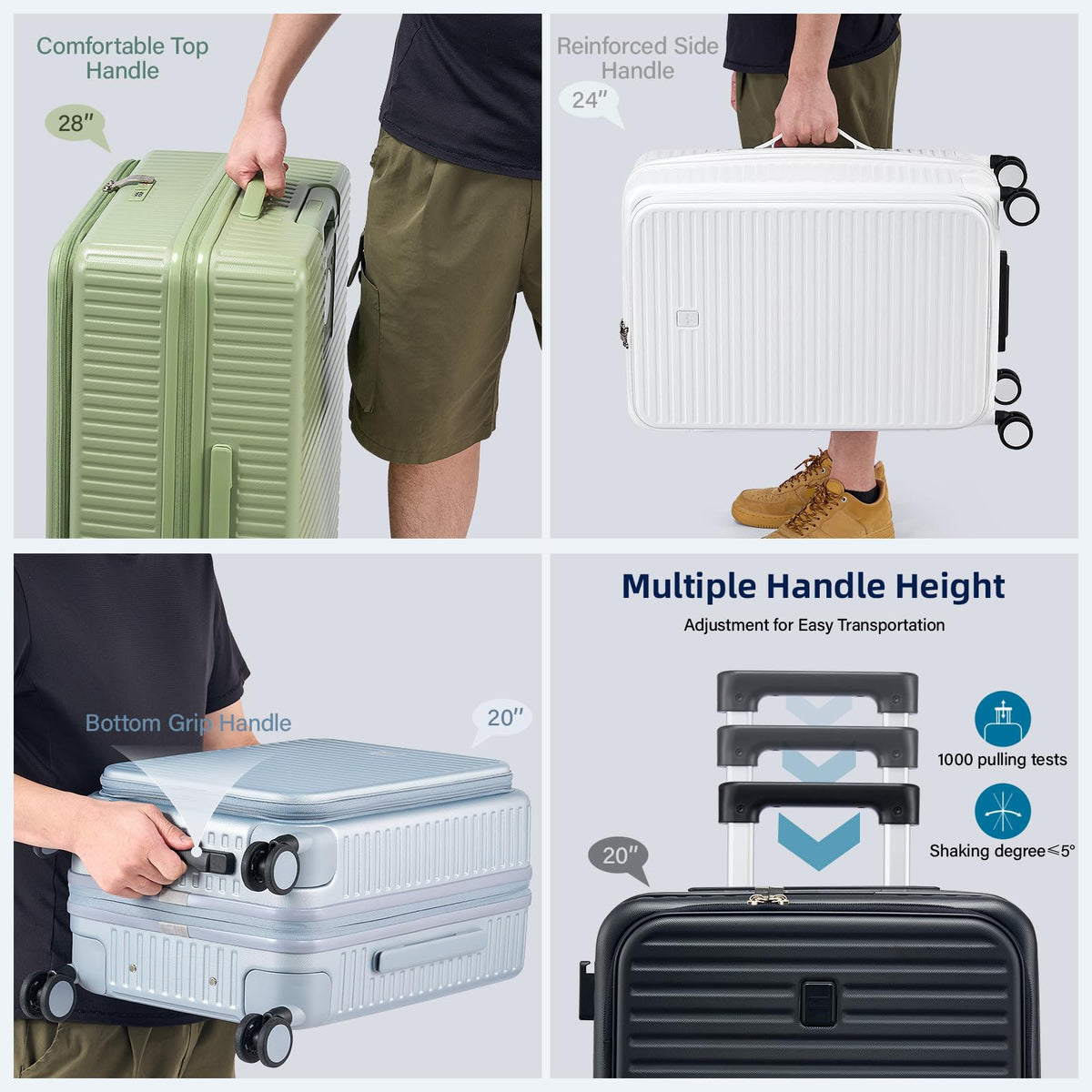 20 Inch White Hard Shell Carry on Luggage with Wheels V241598