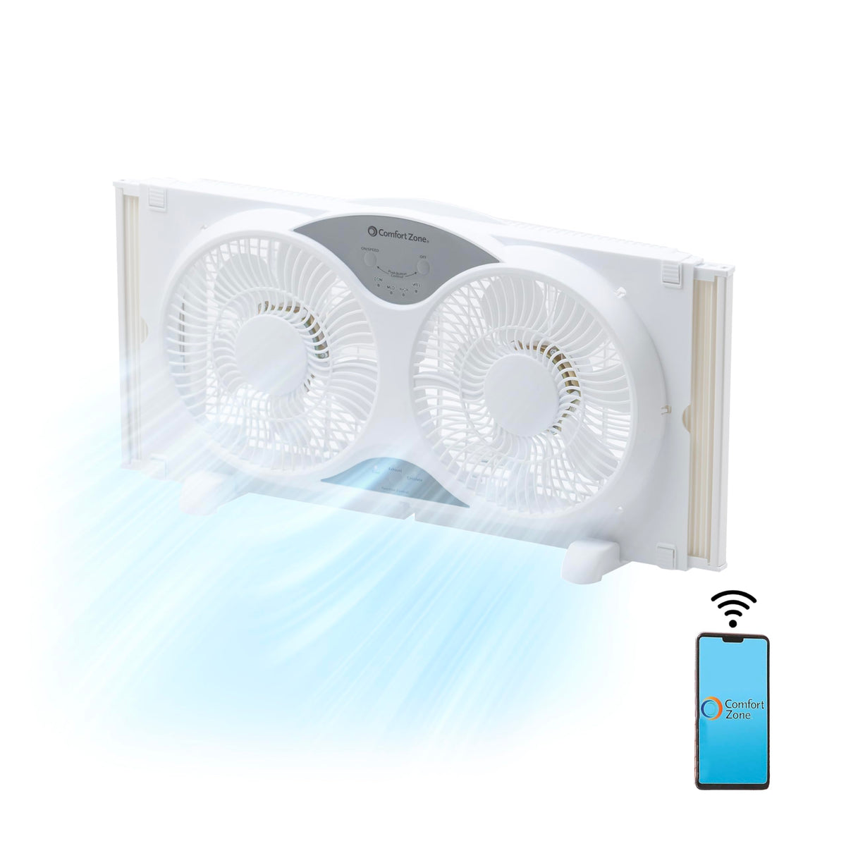 9-Inch Smart WiFi Twin Window Fan with App & Voice Control L155