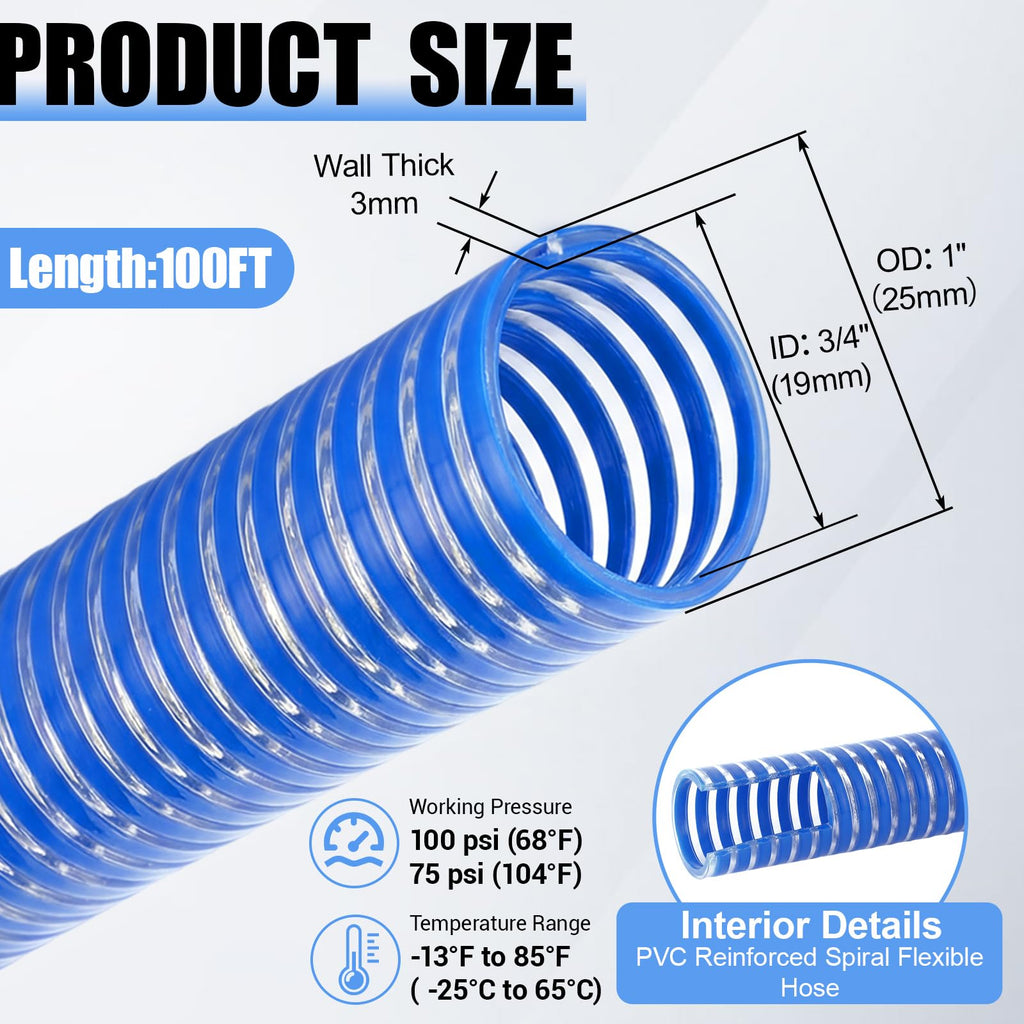 Blue Heavy Duty PVC Suction Hose I5230