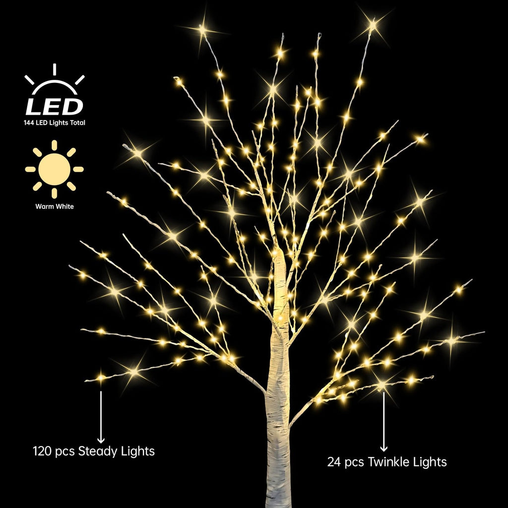 24 Inch LED Birch Tree 2 Pack U30507