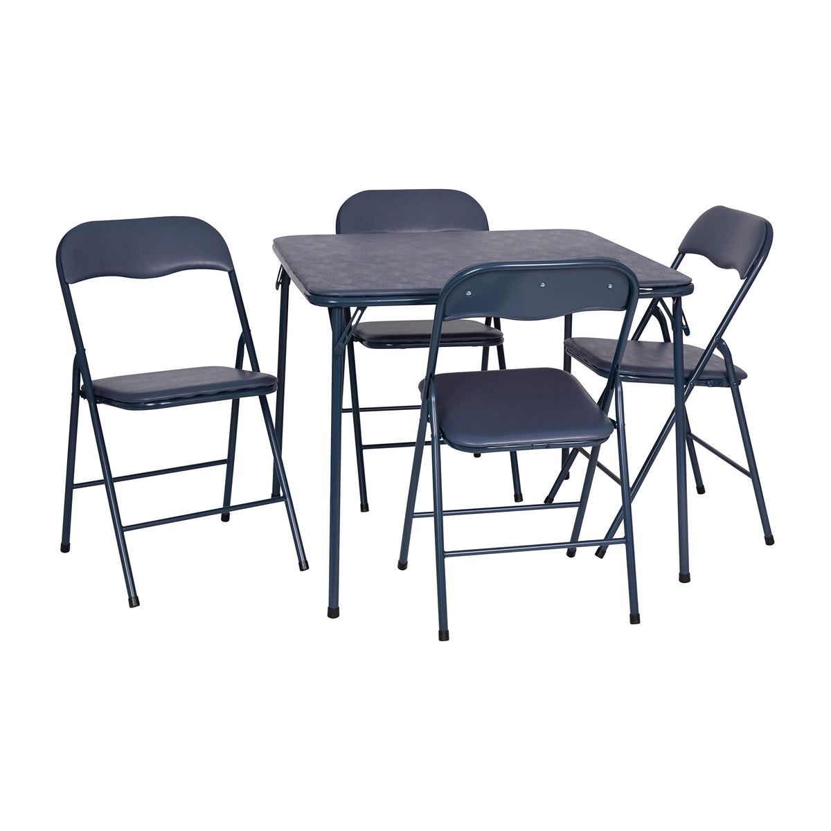 Navy Square Folding Card Table and Chairs Set P887