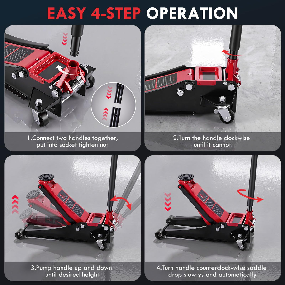 3 Ton Low Profile Hydraulic Floor Jack E98356