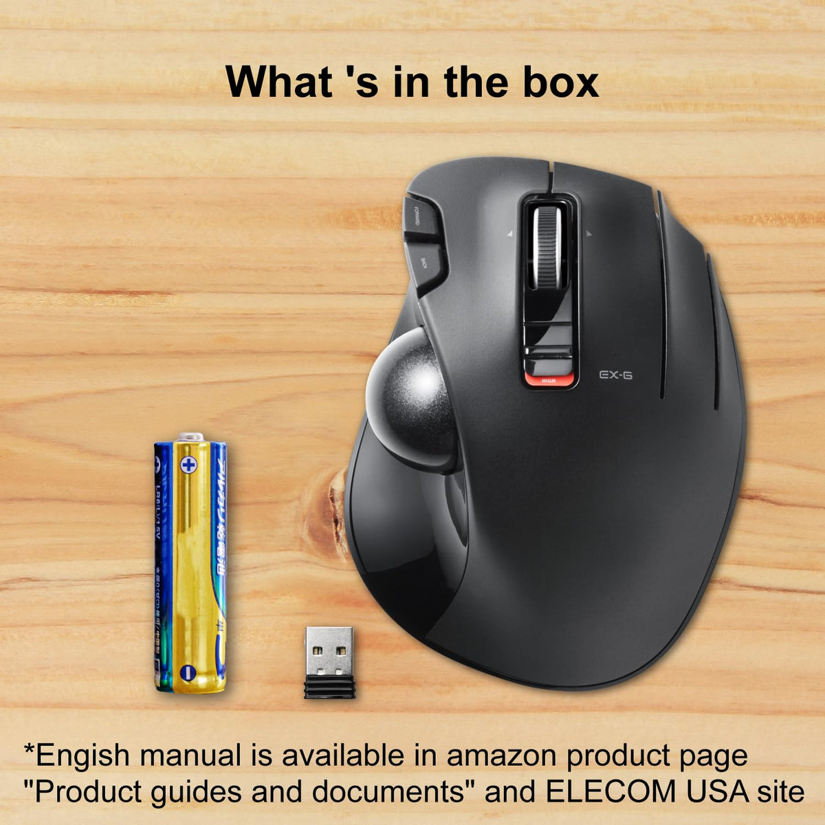 2.4GHz USB Wireless Ergonomic Trackball Mouse O97159