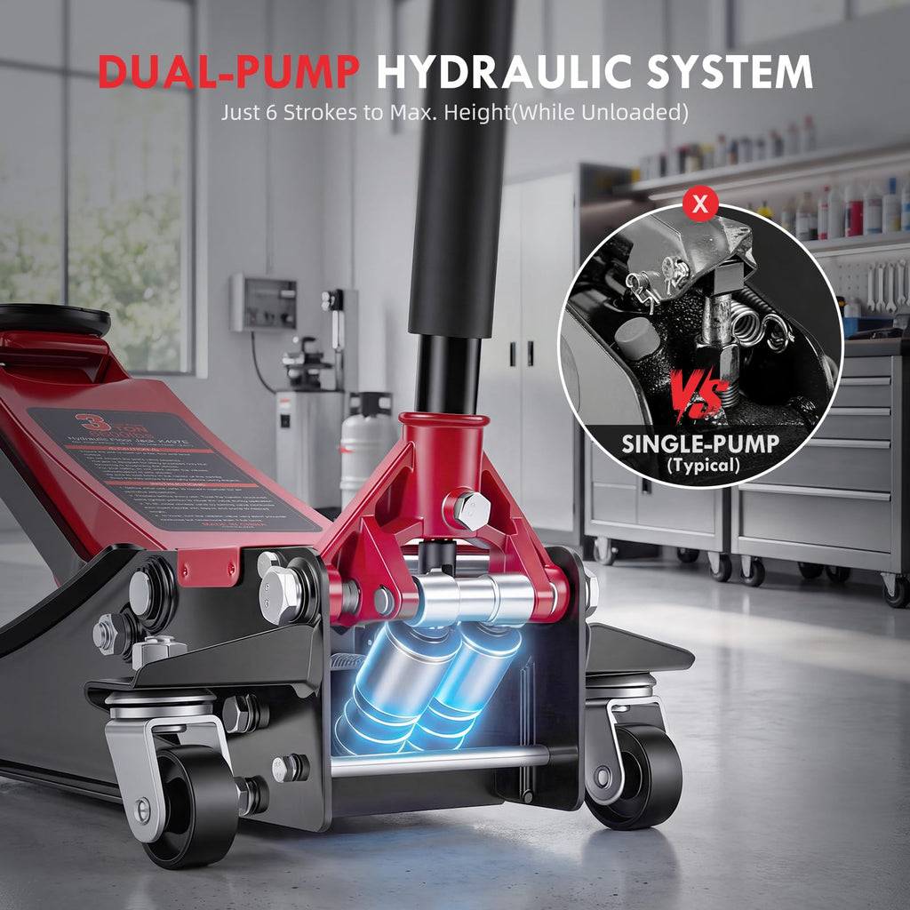 3 Ton Low Profile Hydraulic Floor Jack E98356
