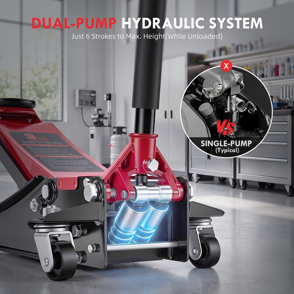 3 Ton Low Profile Hydraulic Floor Jack E98356