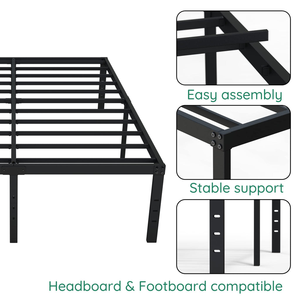 18 Inch High Queen Size Bed Frame with Storage O746