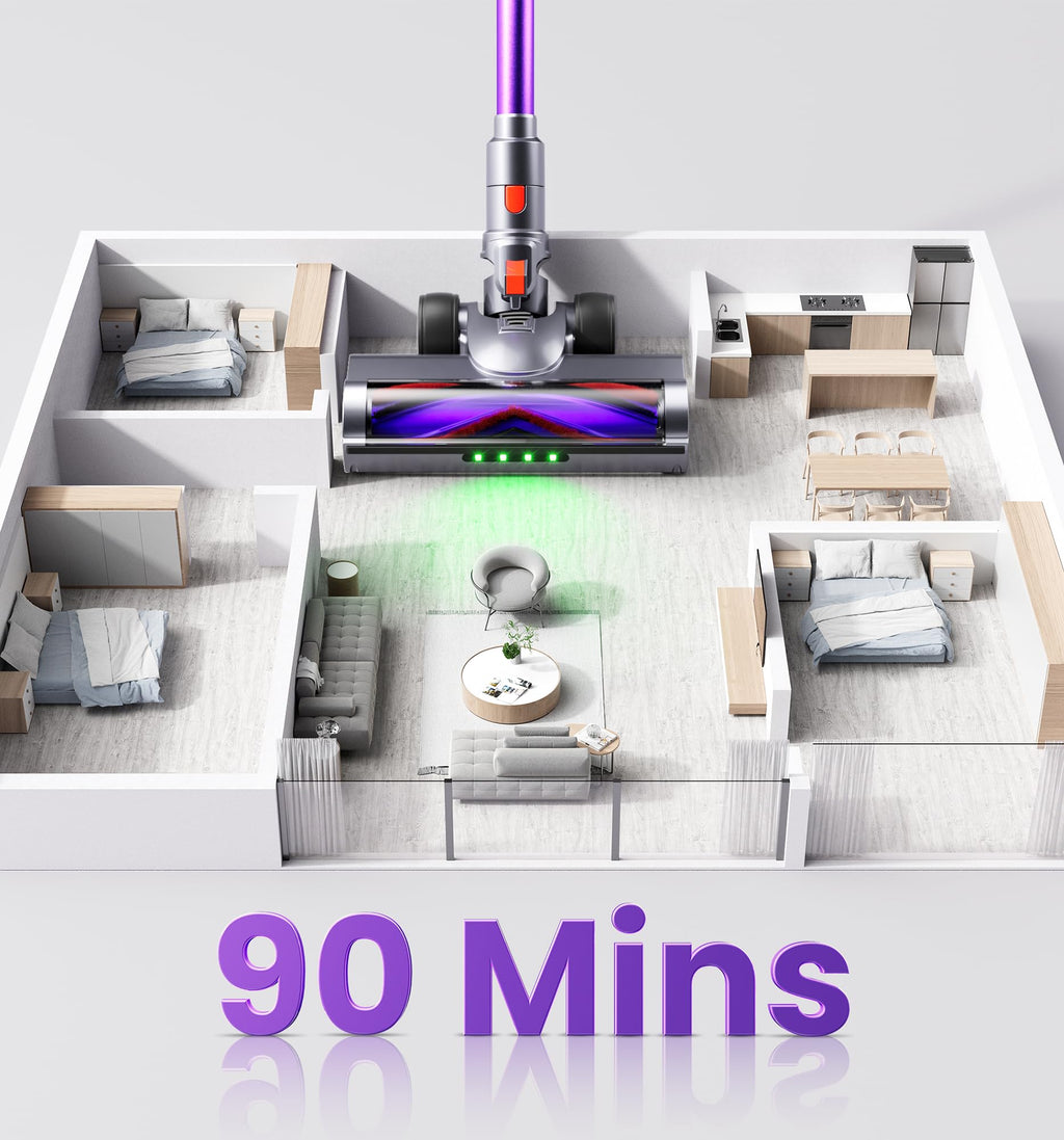 650W 55KPA Cordless Stick Vacuum with Smart Display O4689