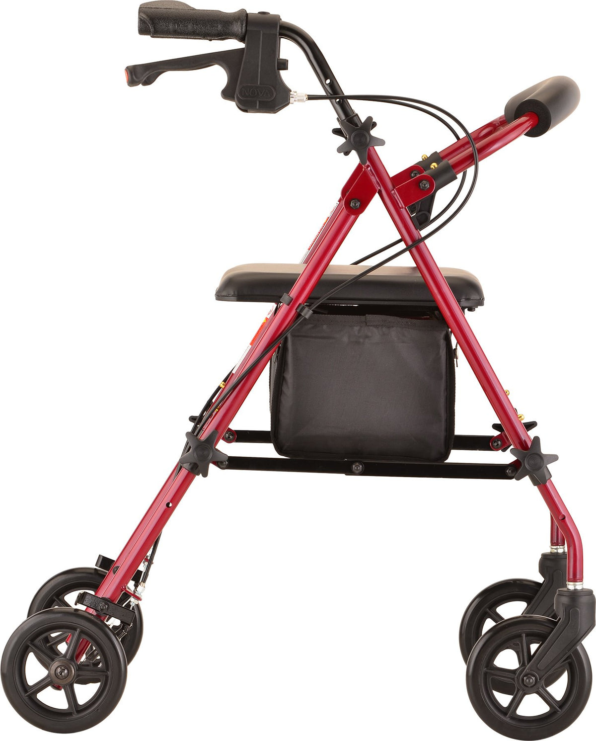 Red Steel Rollator Walker F714