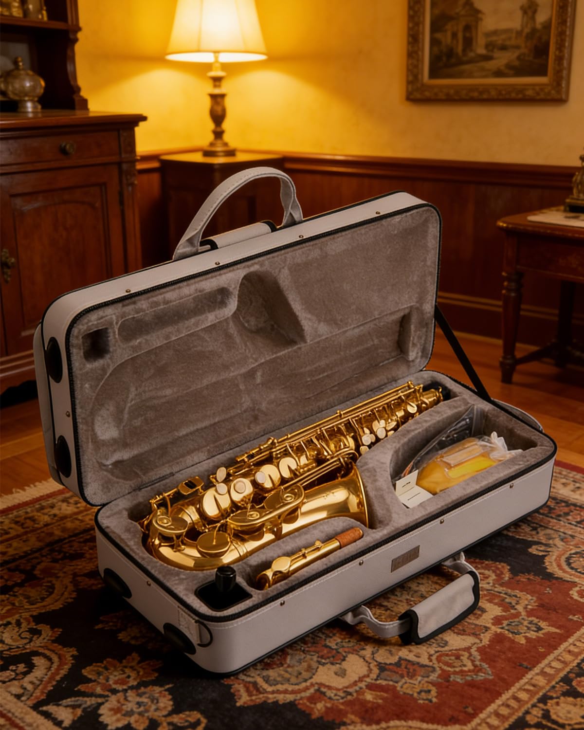 Alto Saxophone Brass Student Beginner Kit with Hard Case U50638