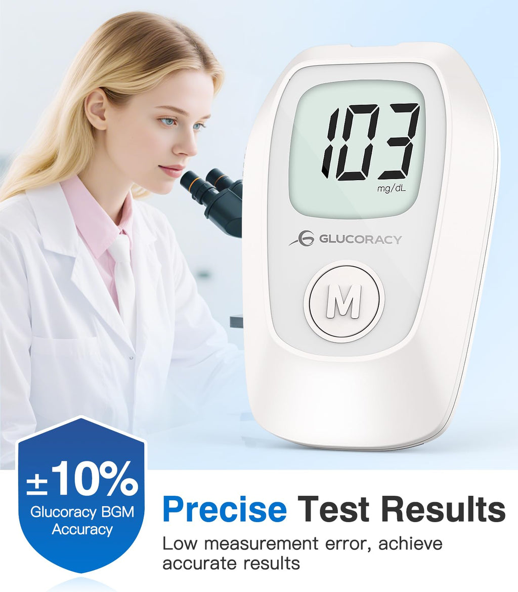 Glucose Monitor Kit, 100 Blood Glucose Strips, No Coding I256