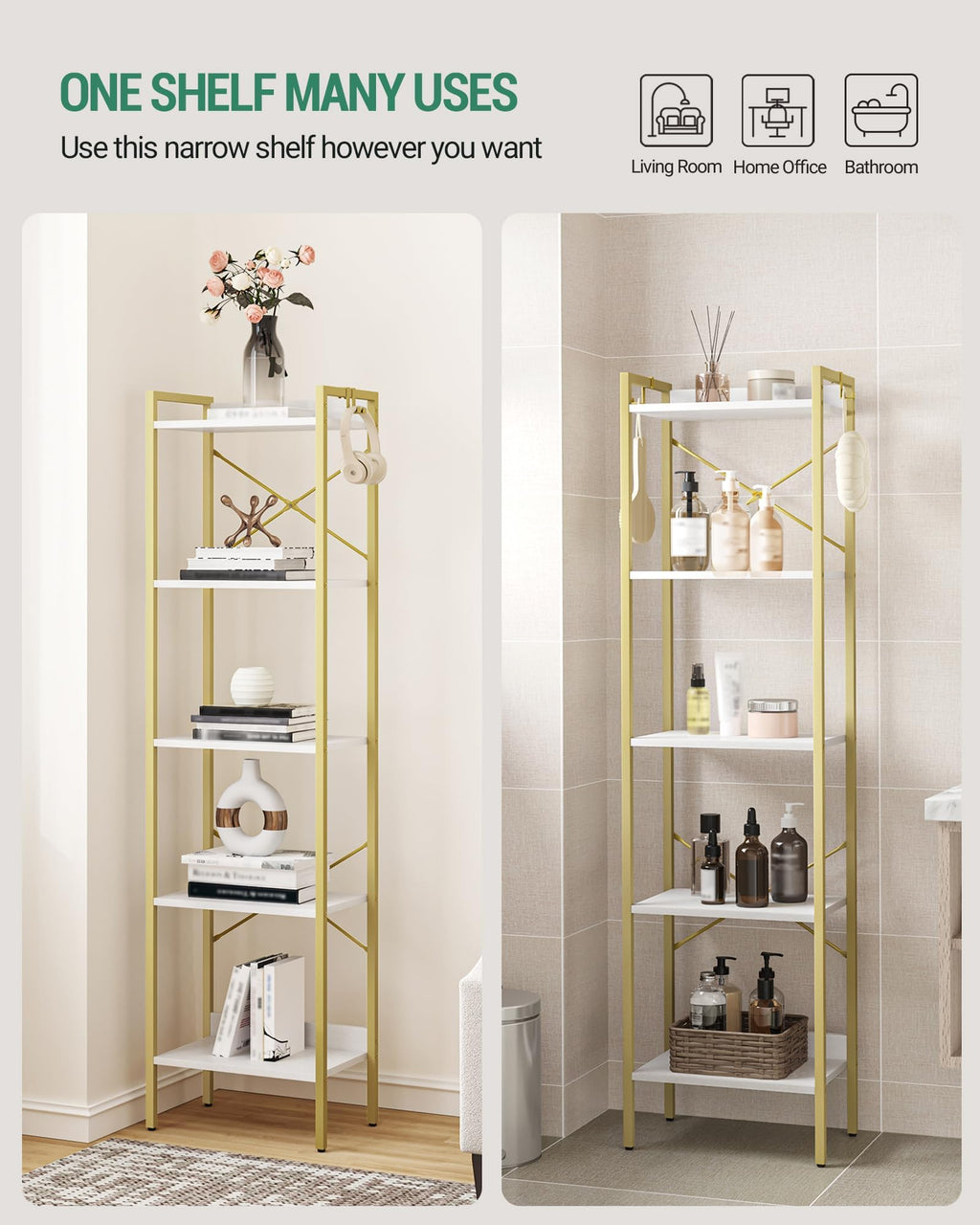 Bookshelf with 2 Hooks V13533