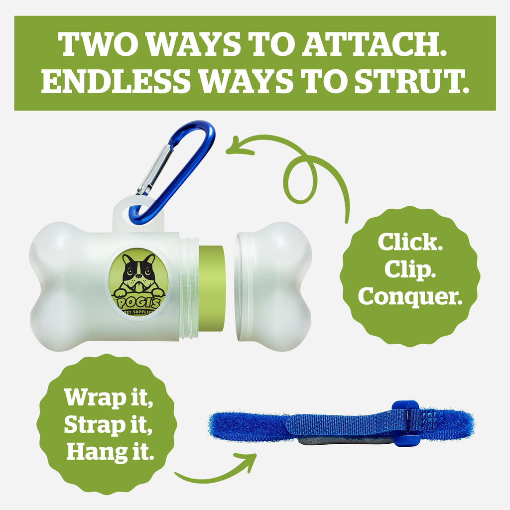 Dog Poop Bag Holder & Dispenser with 15 Unscented Bags E935