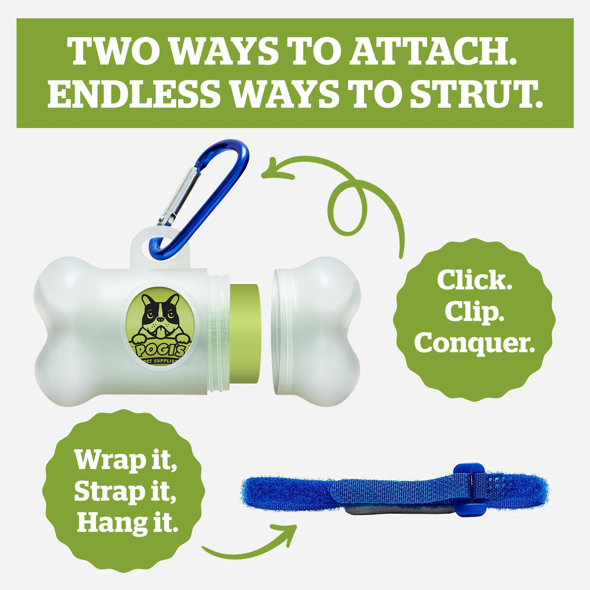 Dog Poop Bag Holder & Dispenser with 15 Unscented Bags E935