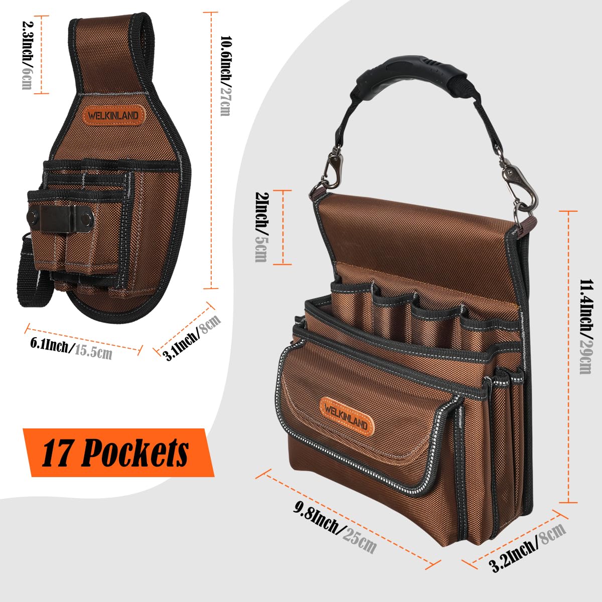 7-Pocket & 10-Pocket Tool Belt Pouches Set J703
