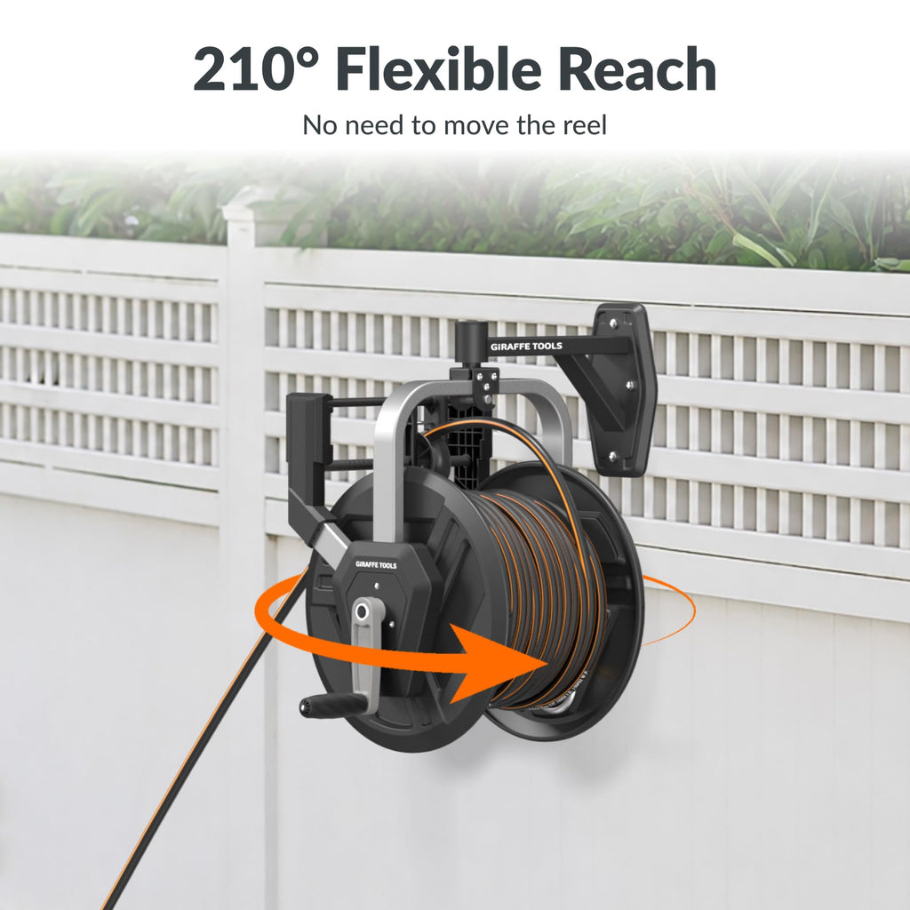 Garden Hose Reel Wall Mount, 125FT 5/8" Hose Capacity, Heavy Duty with Crank W816536